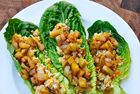 Ground Turkey Lettuce Wraps with Apple Chutney