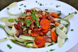 Slow Cooker Turkey Spaghetti over Zucchini Noodles
