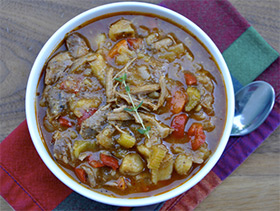 Recipe and image for Hearty Spiced Turkey Soup