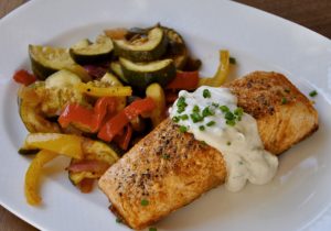 Chili-Roasted Salmon and Veggies