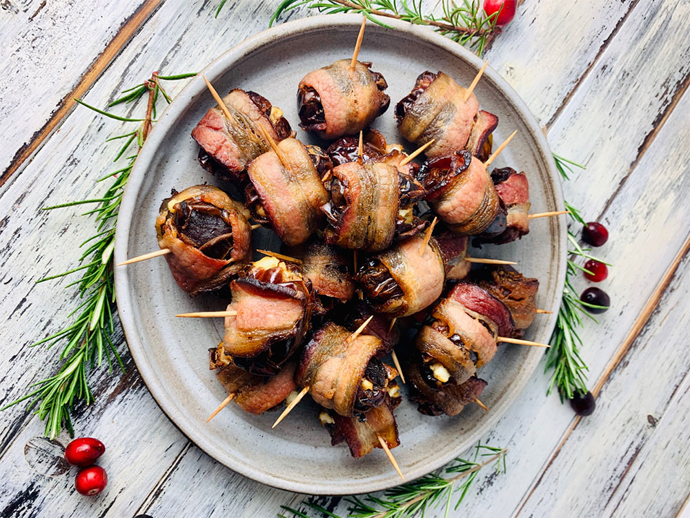 Bacon Wrapped Stuffed Dates