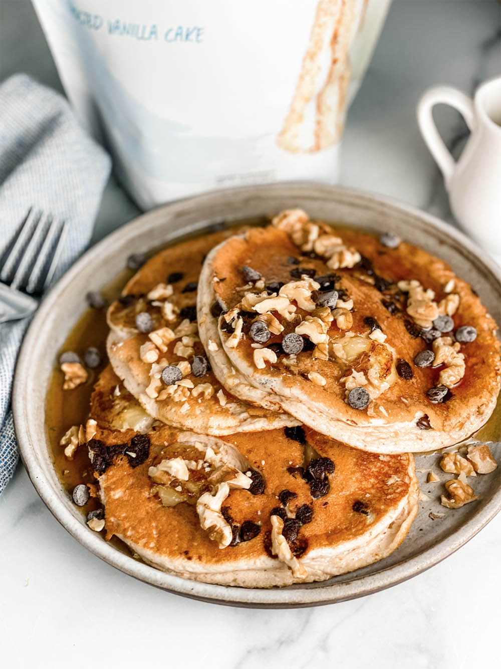 Chocolate Chip Protein Pancakes