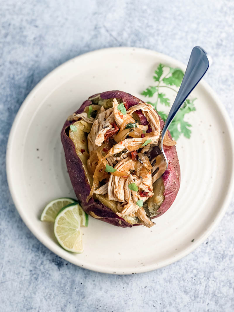 Chicken Stuffed Sweet Potato